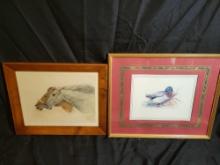 Rivet Departee horse and Joel Kirk waterfowl pencil signed prints