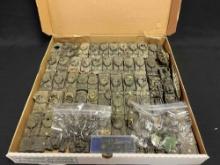 Box of Miniature Plastic Military Vehicle Models