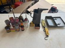 Military Hand Lamp - Weighted Scales - Eagle Oil Can and Assorted Oil Cans - Early Products
