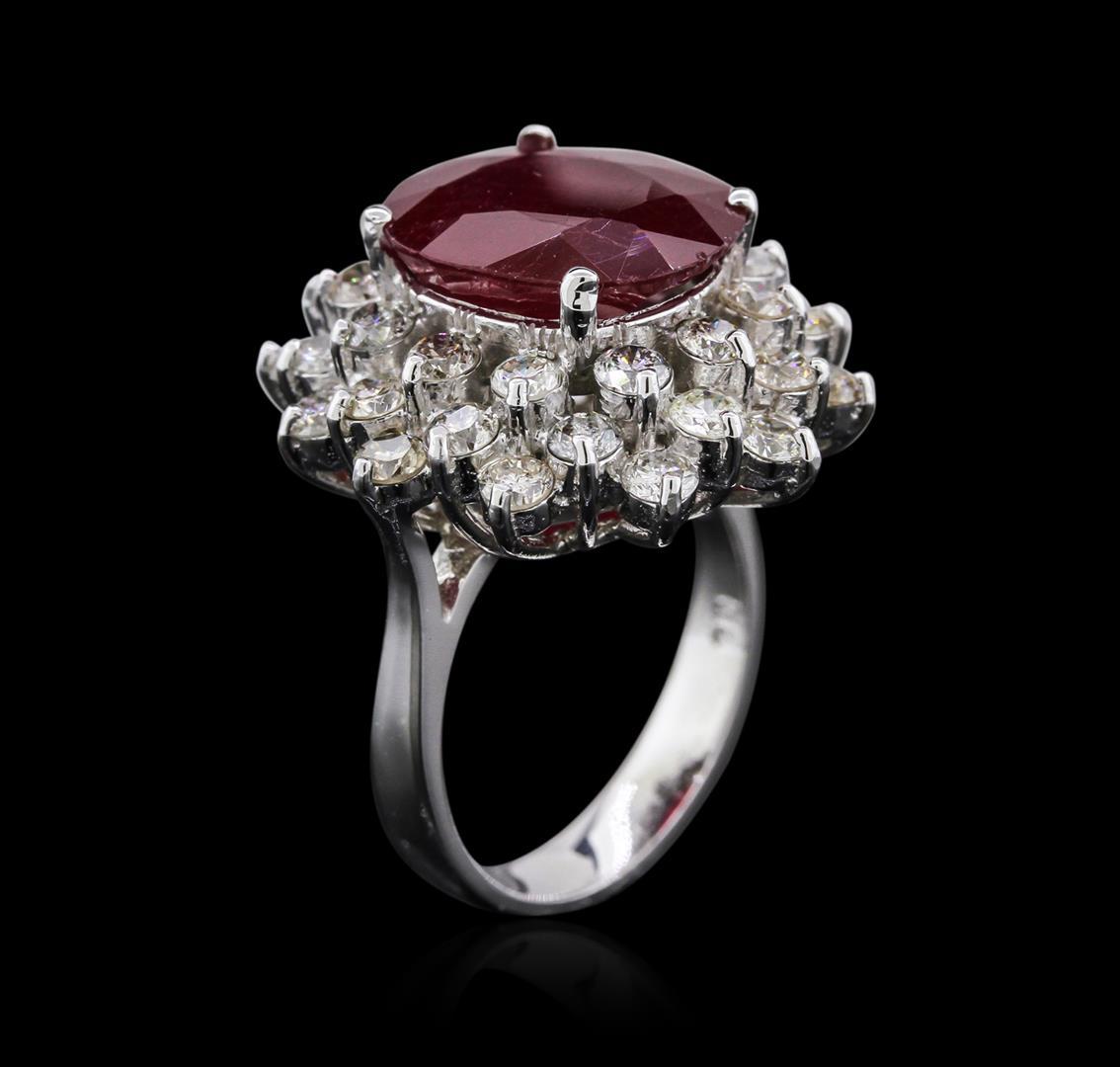 14KT White Gold 8.92 ctw Ruby and Diamond Ring