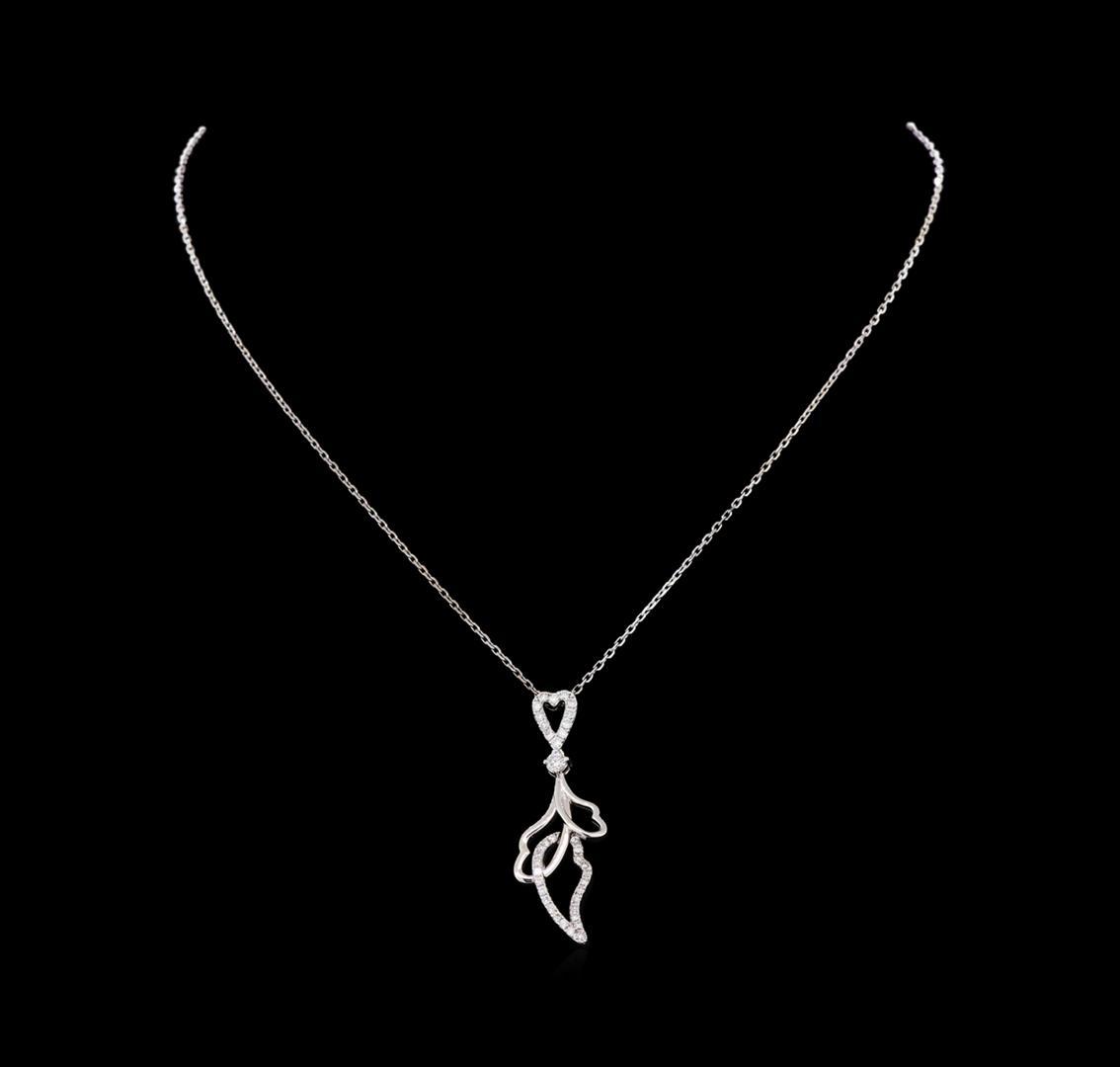 0.55 ctw Diamond Necklace - 14KT White Gold