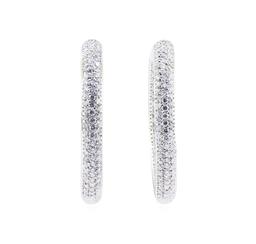 4.70 ctw Round Brilliant Cut Diamond Inside / Outside Earrings - 14KT White Gold