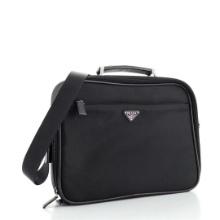 Prada Convertible Front Pocket Briefcase Tessuto with Saffiano Leather