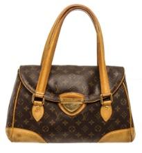 Louis Vuitton Brown Monogram Canvas Leather Beverly GM Shoulder Bag