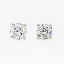 NEW 14k White Gold Simple Classic 0.25 ctw Round Brilliant Diamond Stud Earrings