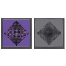 Goyo - SZ et Goyo - EZ de la serie CTA - 102 (Diptych) by Vasarely (1908-1997)