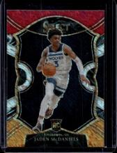 JADEN MCDANIELS 2020-21 PANINI SELECT TRI-COLOR PRIZM ROOKIE CARD