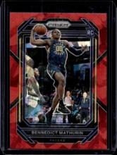 BENNEDICT MATHURIN 2022-23 PANINI PRIZM RED ICE PRIZM ROOKIE CARD