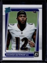 RASHOD BATEMAN 2021 PANINI OPTIC SILVER HOLO PRIZM ROOKIE CARD