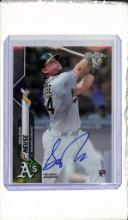 SHELDON NEUSE 2020 TOPPS CHROME REFRACTOR AUTOGRAPH ROOKIE CARD