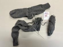 start of hand, crocheted socks
