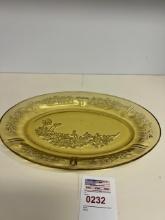 platter Vintage Federal Yellow Depression Glass Sharon Cabbage Rose 1930-1935