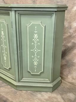 Vintage Green Painted Console Cabinet