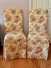 Pair of Upholstered Straight Chairs with Changeable Covers