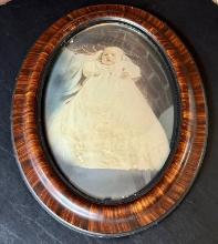 Large Oval Bubble Glass Framed Photo Of Baby