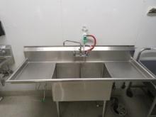 73-INCH 2-COMPARTMENT SINK W/DRAIN BOARDS