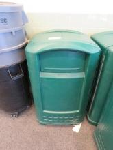 GREEN RUBBERMAID TRASH CAN