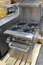 NEW COOKRITE AGR-4B 2' GAS 4-EYE RANGE W/ OVEN