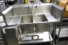 50IN. STAINLESS STEEL 2-COMPARTMENT SINK