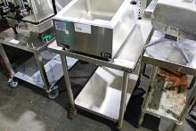 24X30 STAINLESS STEEL EQUIPMENT STAND ON CASTERS