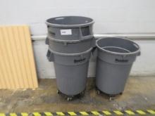 ROUND GRAY TRASH CANS