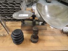 BALANCE SCALE W/WEIGHTS, BOWL