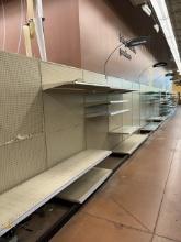 72FT. MADIX WALL SHELVING W/ 22IN. BASES AND 22IN. UPPER SHELVES  - SELLING BY THE FOOT