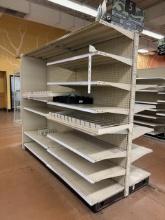 8FT. MADIX GONDOLA SHELVING W/ 22IN. BASES 22IN. UPPER SHELVES  - SELLING BY THE FOOT