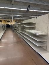 80FT. MADIX GONDOLA SHELVING 22IN. BASES 22IN. UPPER SHELVES  -SELLING BY THE FOOT