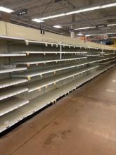 84FT. MADIX GONDOLA SHELVING 22IN. BASES 22IN. UPPER SHELVES  -SELLING BY THE FOOT