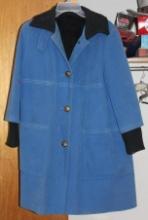 Fantastic Blue "Napoli Suede" Vinyl Suede Jacket Size 14