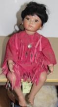 Artist-Made Porcelain Native American-Style Doll