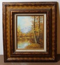 Beautiful Framed Landscape Painting Signed J. Medina