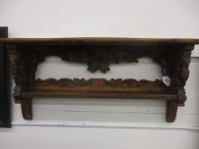 Vintage Folk Art Wood Carved Shelf